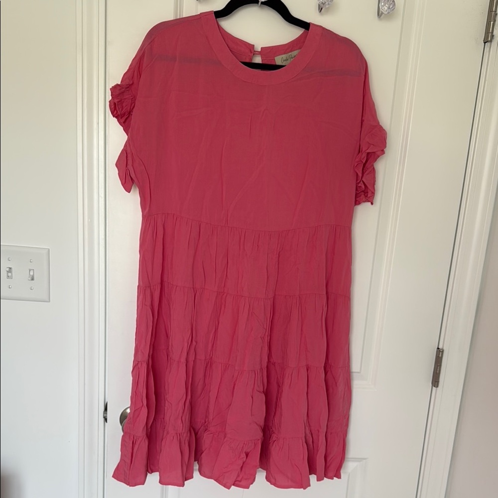 Charlie Paige Pink Tiered Dress